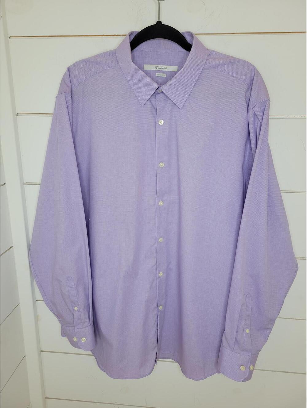 Perry Ellis Portfolio XL 17.5x34/35 purple classic fit button-down shirt